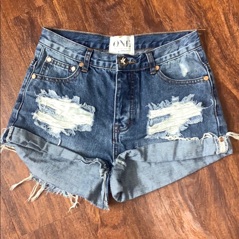 One teaspoon denim shorts hawks in color ford